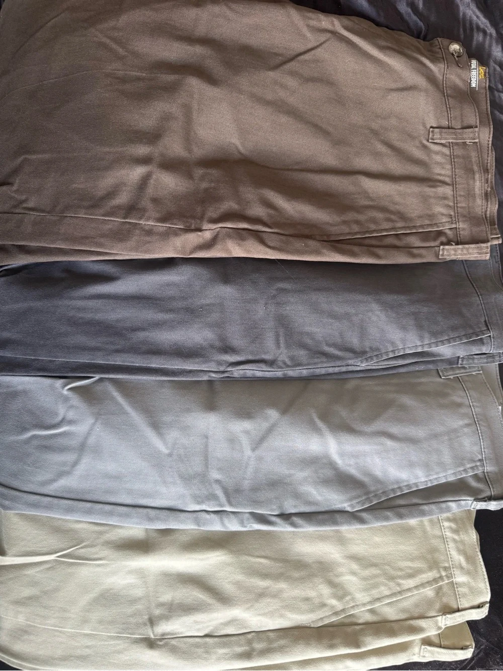 Lee Total Freedom Relaxed Fit Pants - Brown with Yellow Logo